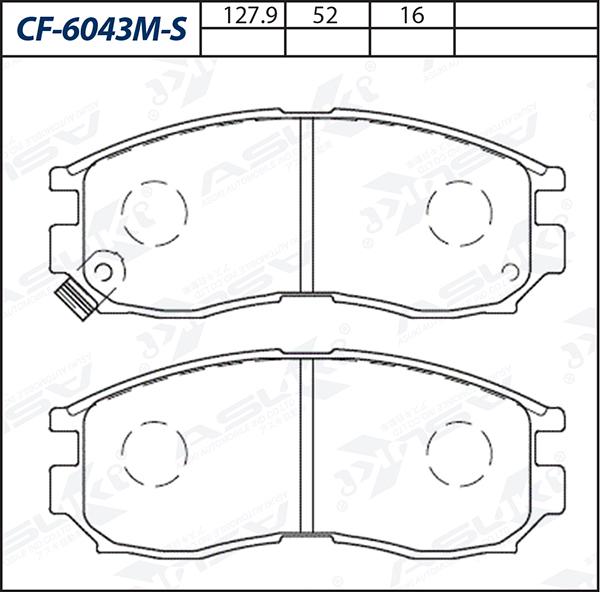 ASUKI CF-6043M-S - Гальмівні колодки, дискові гальма autozip.com.ua