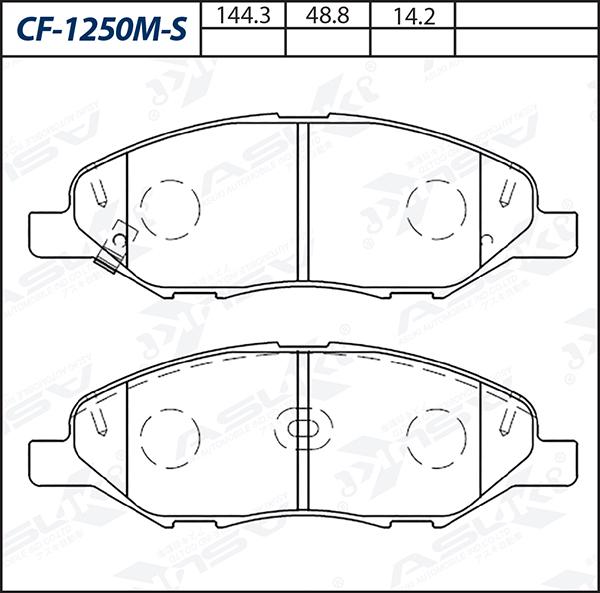 ASUKI CF-1250M-S - Гальмівні колодки, дискові гальма autozip.com.ua
