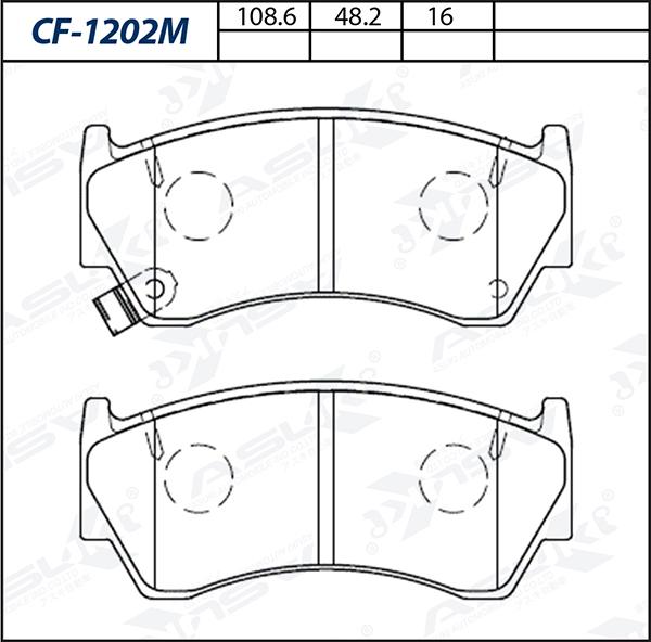 ASUKI CF-1202M-S - Гальмівні колодки, дискові гальма autozip.com.ua