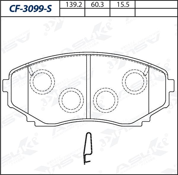 ASUKI CF-3099-S - Гальмівні колодки, дискові гальма autozip.com.ua