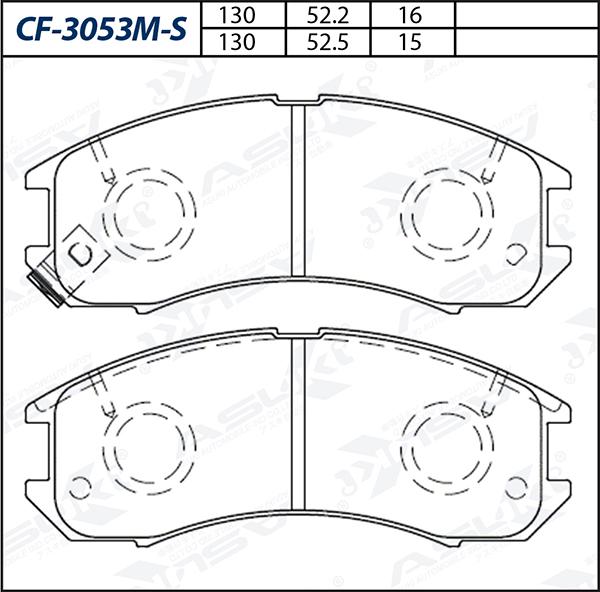 ASUKI CF-3053M-S - Гальмівні колодки, дискові гальма autozip.com.ua