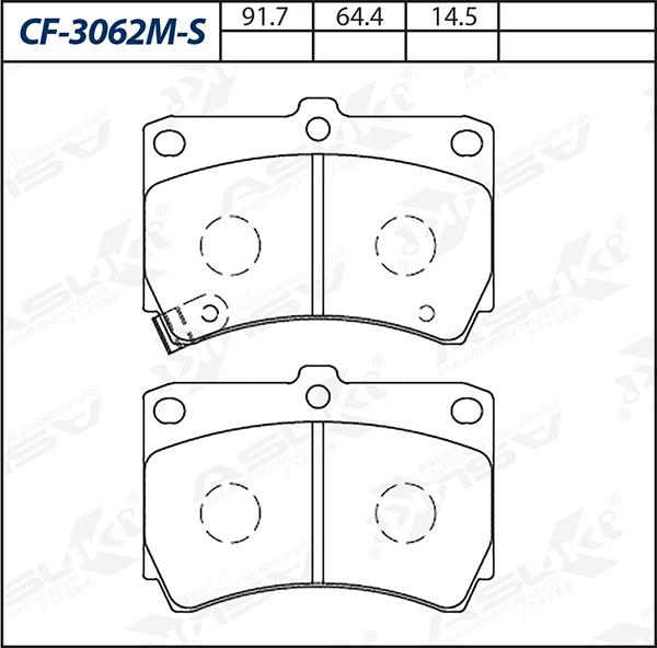 ASUKI CF-3062M-S - Гальмівні колодки, дискові гальма autozip.com.ua