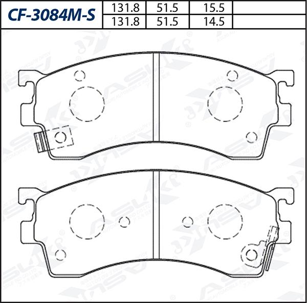 ASUKI CF-3084M-S - Гальмівні колодки, дискові гальма autozip.com.ua