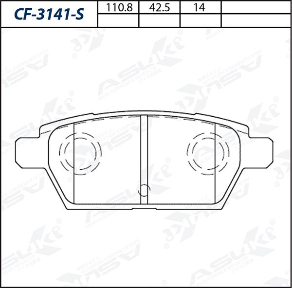 ASUKI CF-3141-S - Гальмівні колодки, дискові гальма autozip.com.ua
