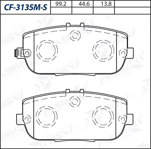 ASUKI CF-3135M-S - Гальмівні колодки, дискові гальма autozip.com.ua