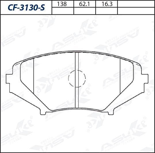 ASUKI CF-3130-S - Гальмівні колодки, дискові гальма autozip.com.ua