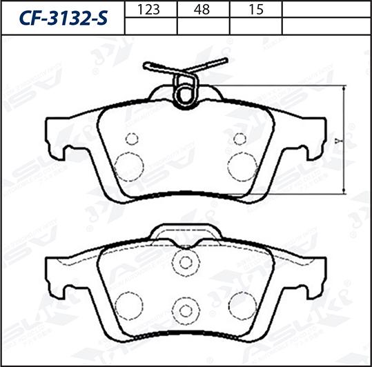 ASUKI CF-3132-S - Гальмівні колодки, дискові гальма autozip.com.ua