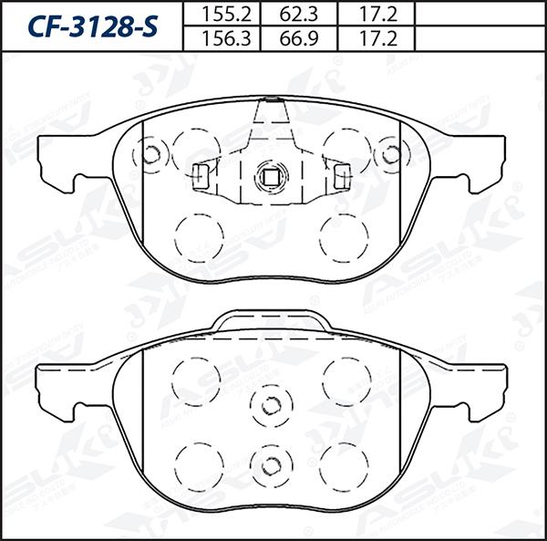 ASUKI CF-3128-S - Гальмівні колодки, дискові гальма autozip.com.ua