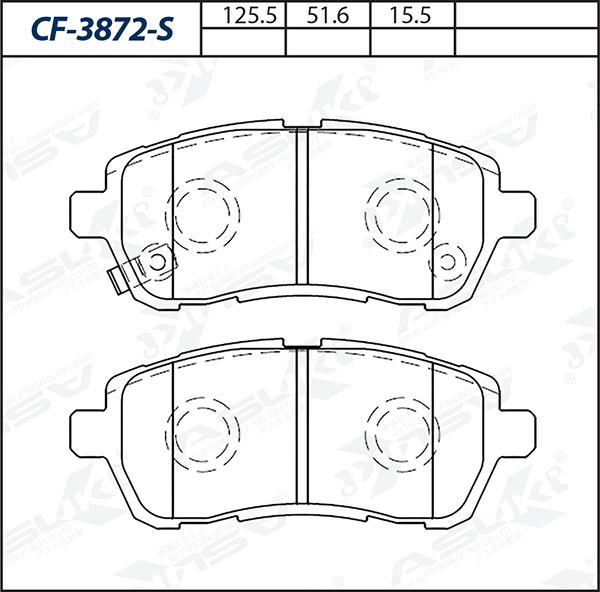 ASUKI CF-3872-S - Гальмівні колодки, дискові гальма autozip.com.ua