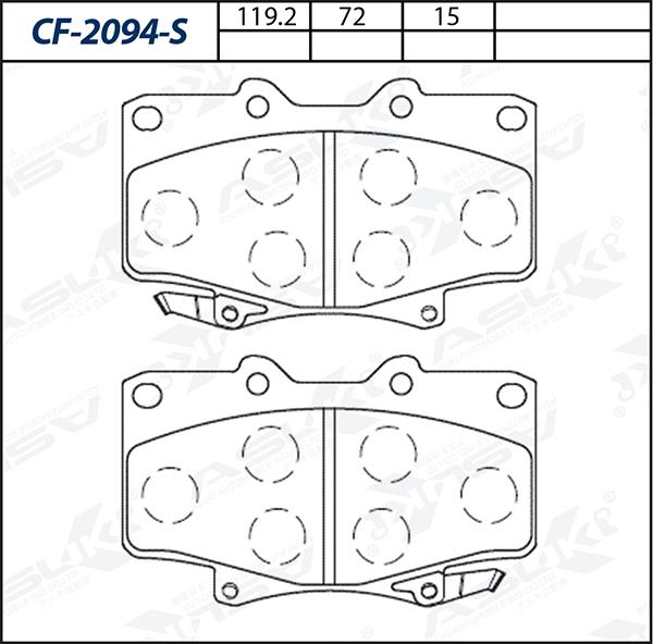 ASUKI CF-2094-S - Гальмівні колодки, дискові гальма autozip.com.ua