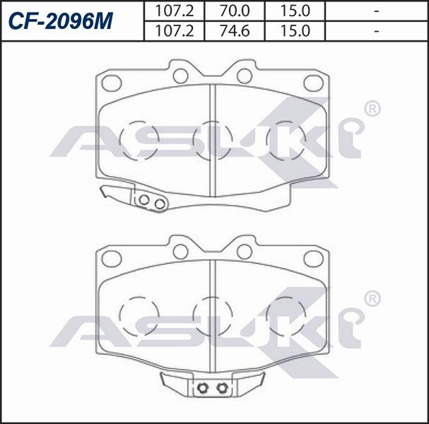 ASUKI CF-2096M - Гальмівні колодки, дискові гальма autozip.com.ua
