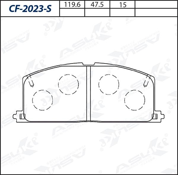 ASUKI CF-2023-S - Гальмівні колодки, дискові гальма autozip.com.ua