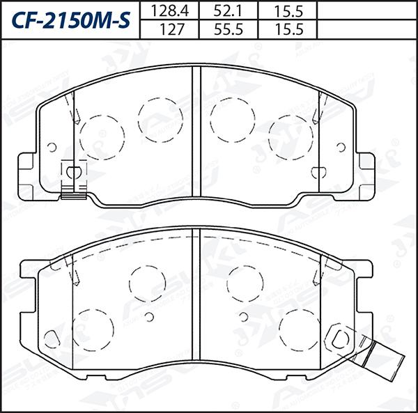 ASUKI CF-2150M-S - Гальмівні колодки, дискові гальма autozip.com.ua