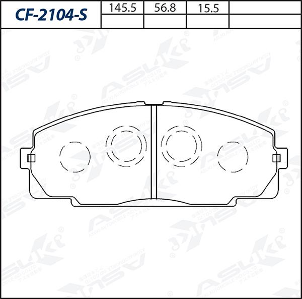 ASUKI CF-2104-S - Гальмівні колодки, дискові гальма autozip.com.ua