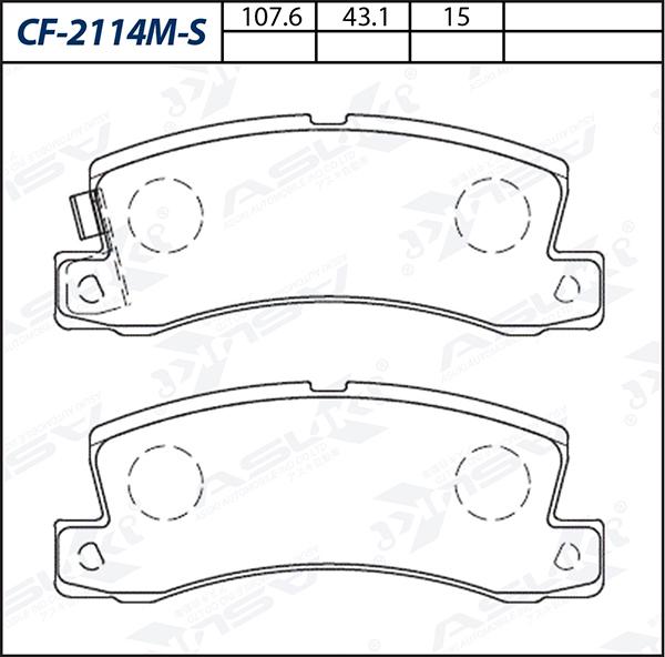 ASUKI CF-2114M-S - Гальмівні колодки, дискові гальма autozip.com.ua