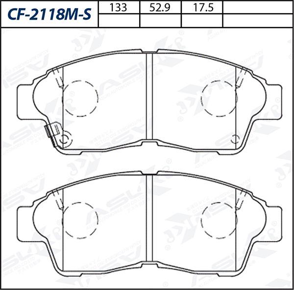 ASUKI CF-2118M-S - Гальмівні колодки, дискові гальма autozip.com.ua