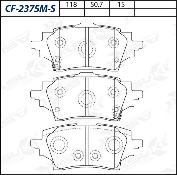 ASUKI CF-2375M-S - Гальмівні колодки, дискові гальма autozip.com.ua