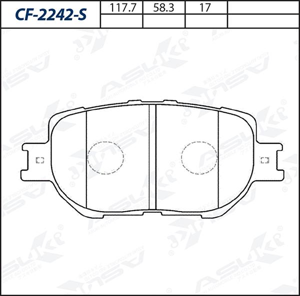 ASUKI CF-2242-S - Гальмівні колодки, дискові гальма autozip.com.ua