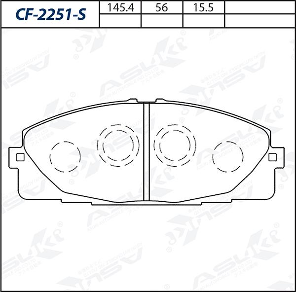ASUKI CF-2251-S - Гальмівні колодки, дискові гальма autozip.com.ua