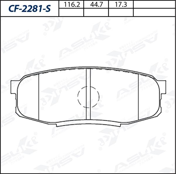 ASUKI CF-2281-S - Гальмівні колодки, дискові гальма autozip.com.ua
