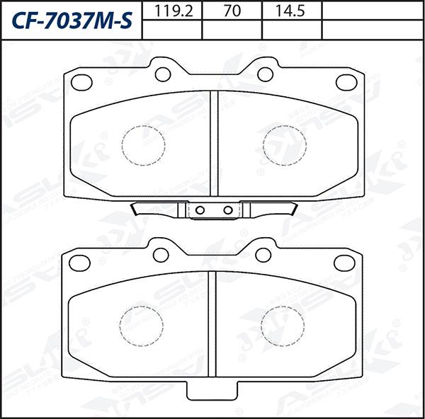 ASUKI CF-7037M-S - Гальмівні колодки, дискові гальма autozip.com.ua
