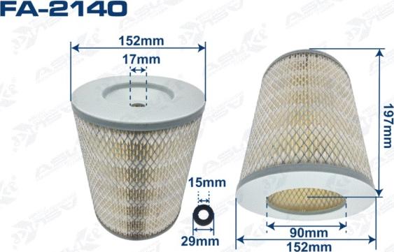 ASUKI FA-2140 - Повітряний фільтр autozip.com.ua