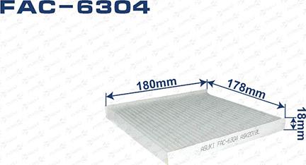ASUKI FAC-6304 - Фільтр, повітря у внутрішній простір autozip.com.ua
