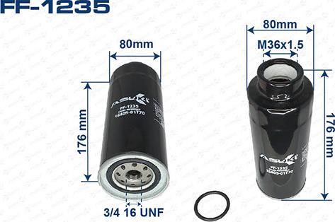 ASUKI FF-1235 - Паливний фільтр autozip.com.ua