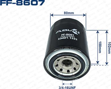 ASUKI FF-8607 - Паливний фільтр autozip.com.ua
