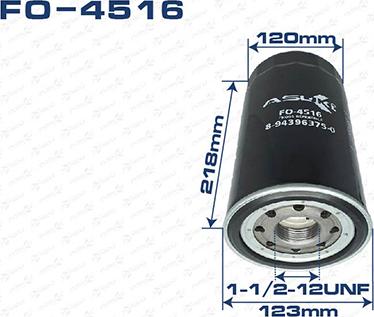 ASUKI FO-4516 - Масляний фільтр autozip.com.ua