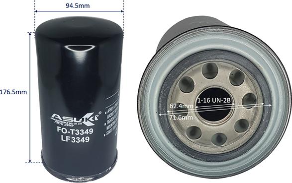 ASUKI FO-T3349 - Масляний фільтр autozip.com.ua