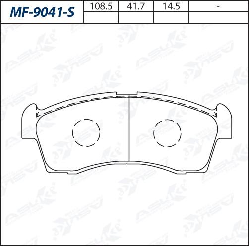 ASUKI MF-9041-S - Гальмівні колодки, дискові гальма autozip.com.ua