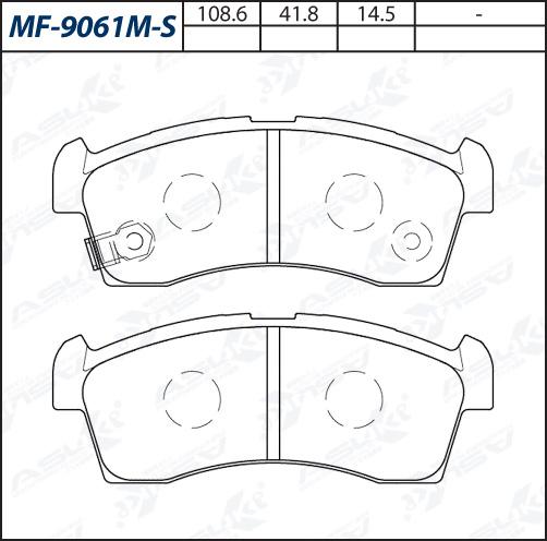 ASUKI MF-9061M-S - Гальмівні колодки, дискові гальма autozip.com.ua