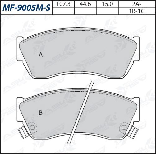 ASUKI MF-9005M-S - Гальмівні колодки, дискові гальма autozip.com.ua