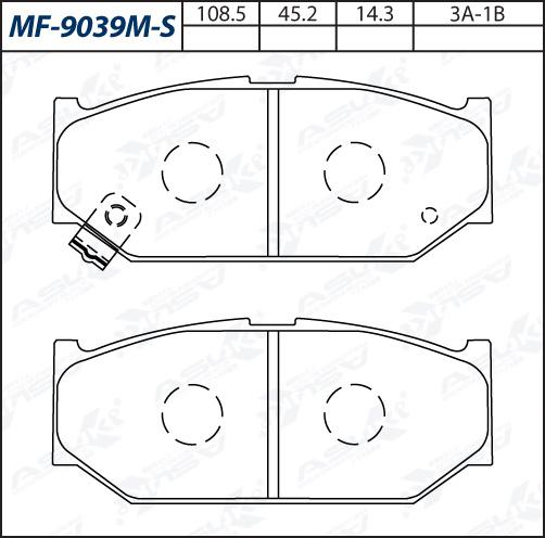 ASUKI MF-9039M-S - Гальмівні колодки, дискові гальма autozip.com.ua