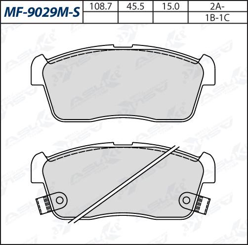 ASUKI MF-9029M-S - Гальмівні колодки, дискові гальма autozip.com.ua