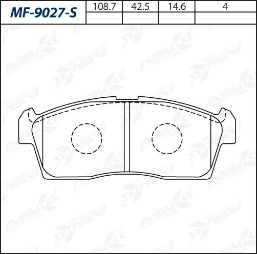 ASUKI MF-9027-S - Гальмівні колодки, дискові гальма autozip.com.ua