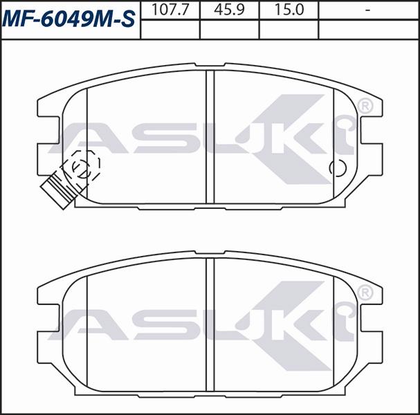 ASUKI MF-6049M-S - Гальмівні колодки, дискові гальма autozip.com.ua