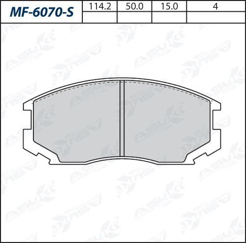 ASUKI MF-6070-S - Гальмівні колодки, дискові гальма autozip.com.ua