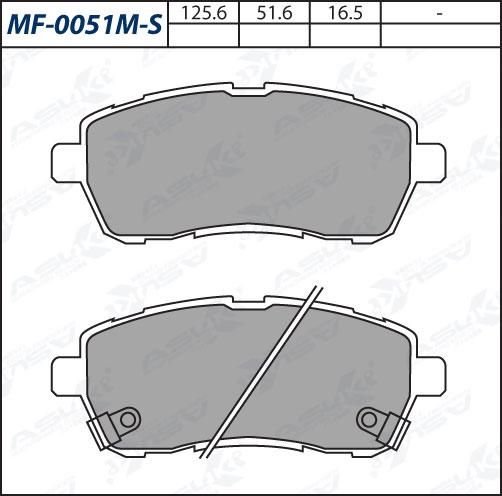 ASUKI MF-0051M-S - Гальмівні колодки, дискові гальма autozip.com.ua