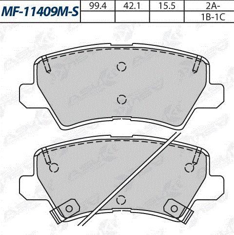 ASUKI MF-11409M-S - Гальмівні колодки, дискові гальма autozip.com.ua