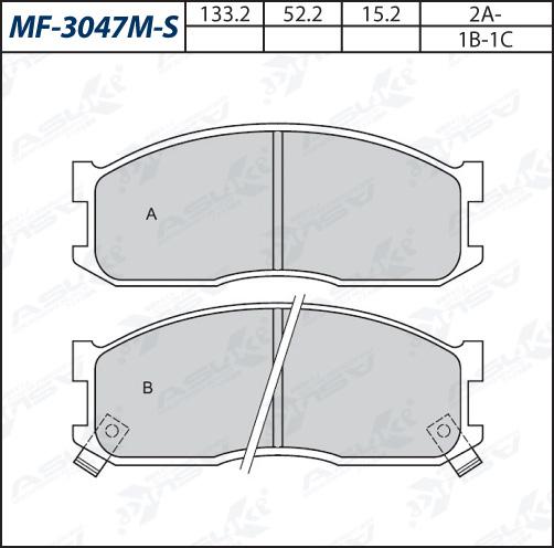 ASUKI MF-3047M-S - Гальмівні колодки, дискові гальма autozip.com.ua