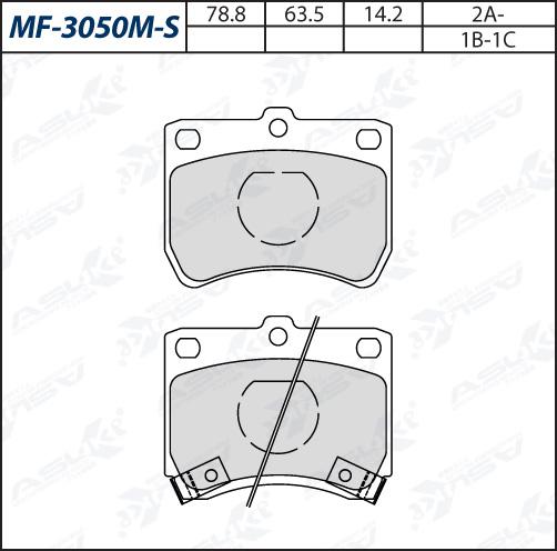ASUKI MF-3050M-S - Гальмівні колодки, дискові гальма autozip.com.ua