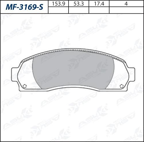 ASUKI MF-3169-S - Гальмівні колодки, дискові гальма autozip.com.ua