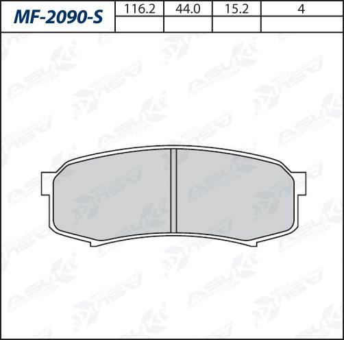 ASUKI MF-2090-S - Гальмівні колодки, дискові гальма autozip.com.ua