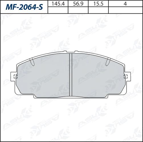 ASUKI MF-2064-S - Гальмівні колодки, дискові гальма autozip.com.ua