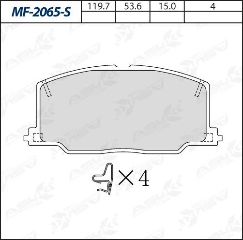 ASUKI MF-2065-S - Гальмівні колодки, дискові гальма autozip.com.ua