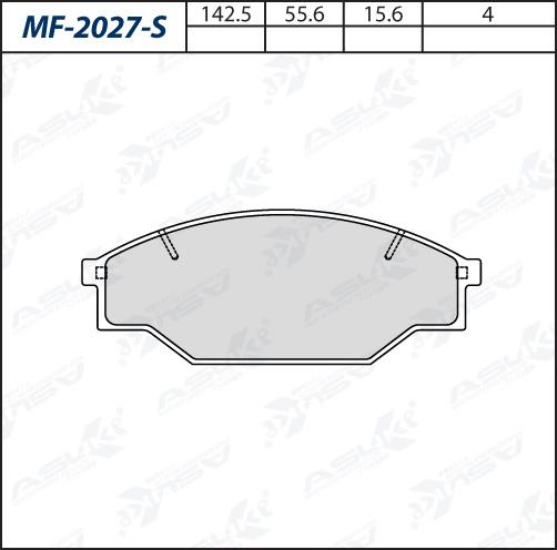 ASUKI MF-2027-S - Гальмівні колодки, дискові гальма autozip.com.ua