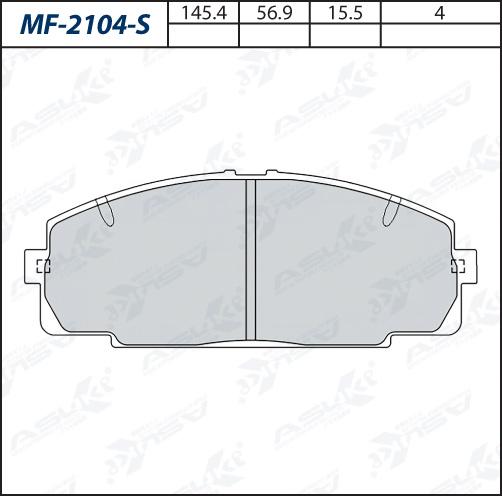 ASUKI MF-2104-S - Гальмівні колодки, дискові гальма autozip.com.ua