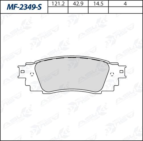 ASUKI MF-2349-S - Гальмівні колодки, дискові гальма autozip.com.ua